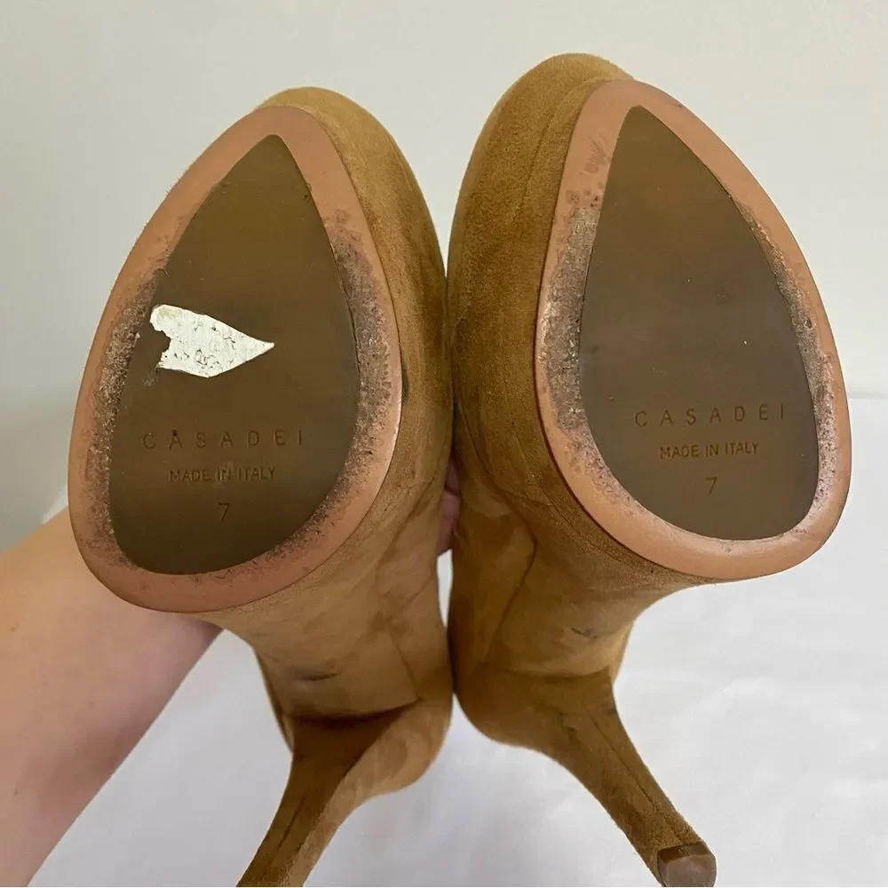 CASADEI Suede Triple Platform Heels - Picture 8 of 12